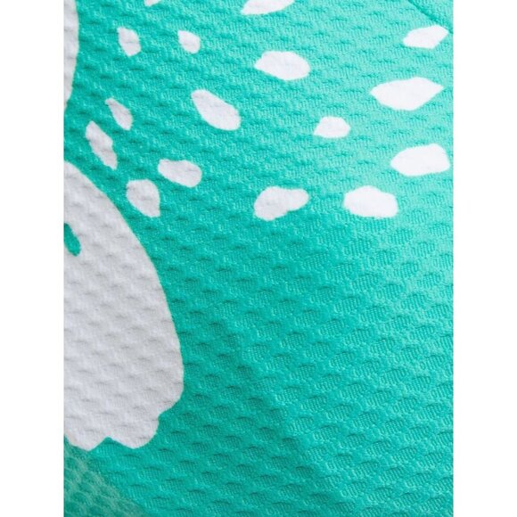 MAISON LEJABY 32C Tropical Printed Stretch Pique Halterneck Bikini Top Turquoise - Picture 4 of 4